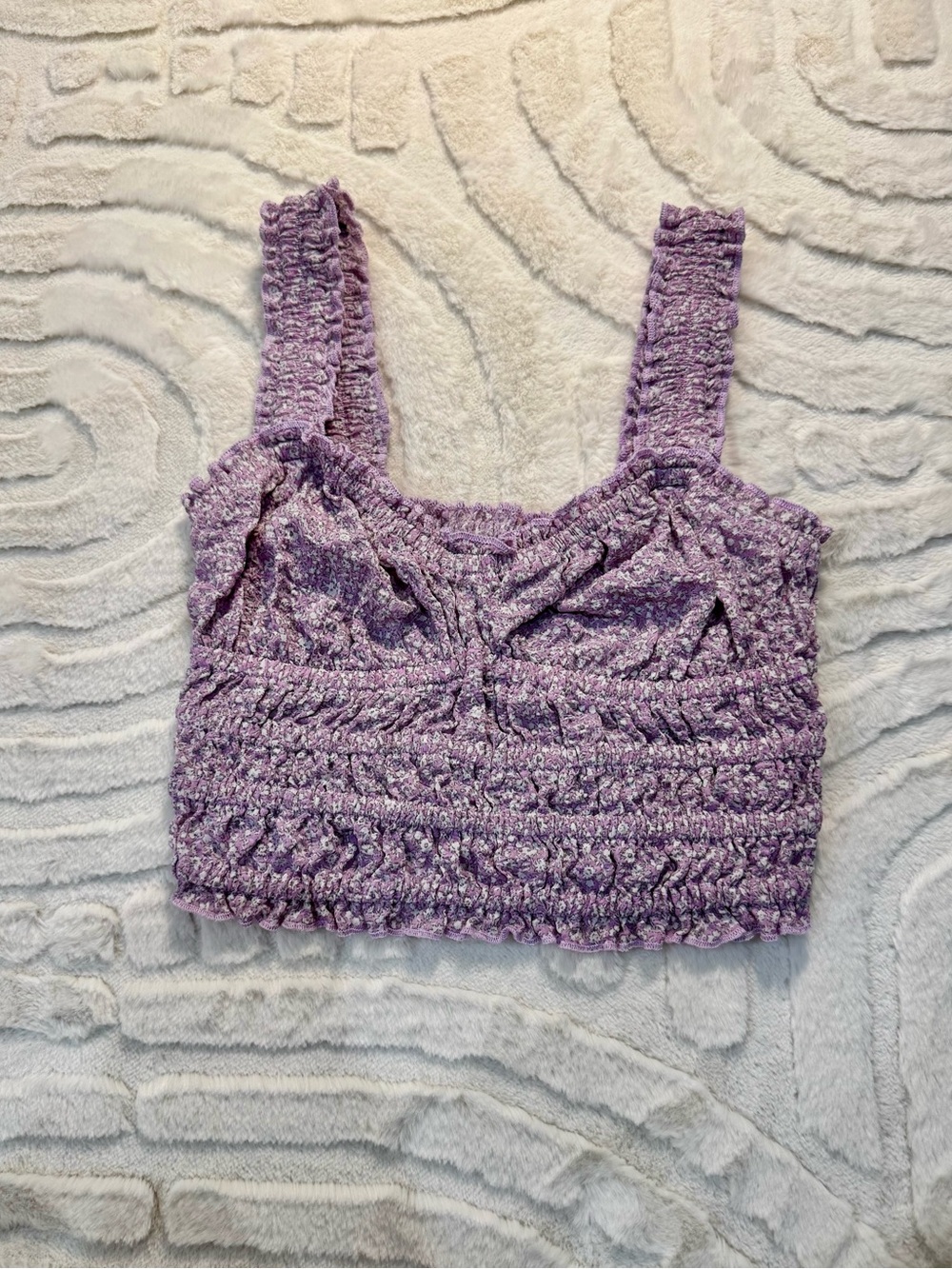 Girls Lavender Smocked Tank Top with Wide Straps